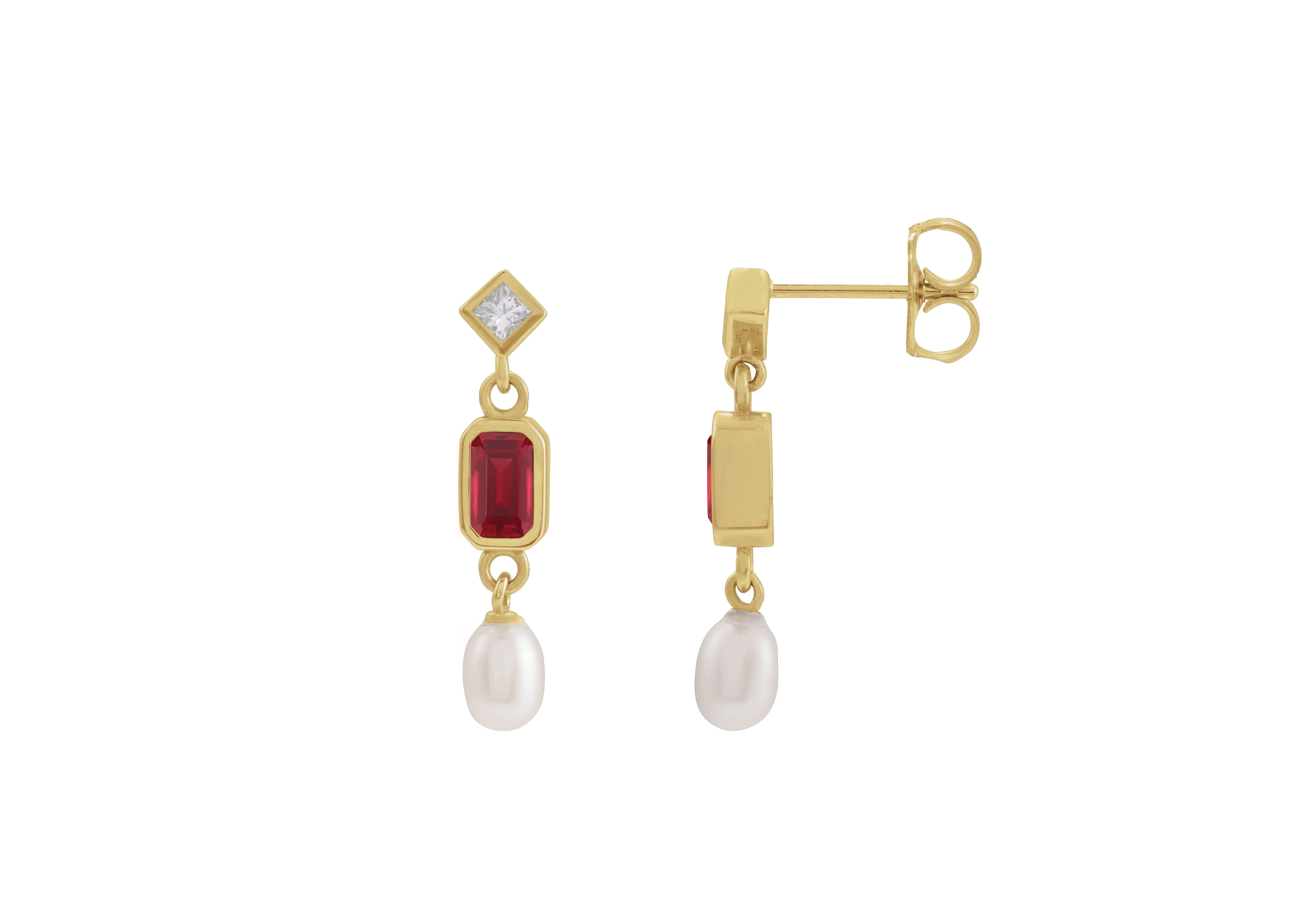 Accented Ruby Dangle Earrings image 1
