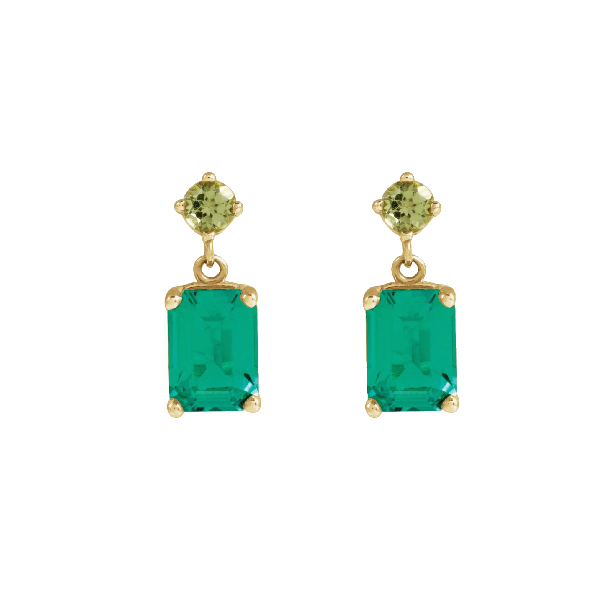 Emerald and Peridot dangle earrings image 0
