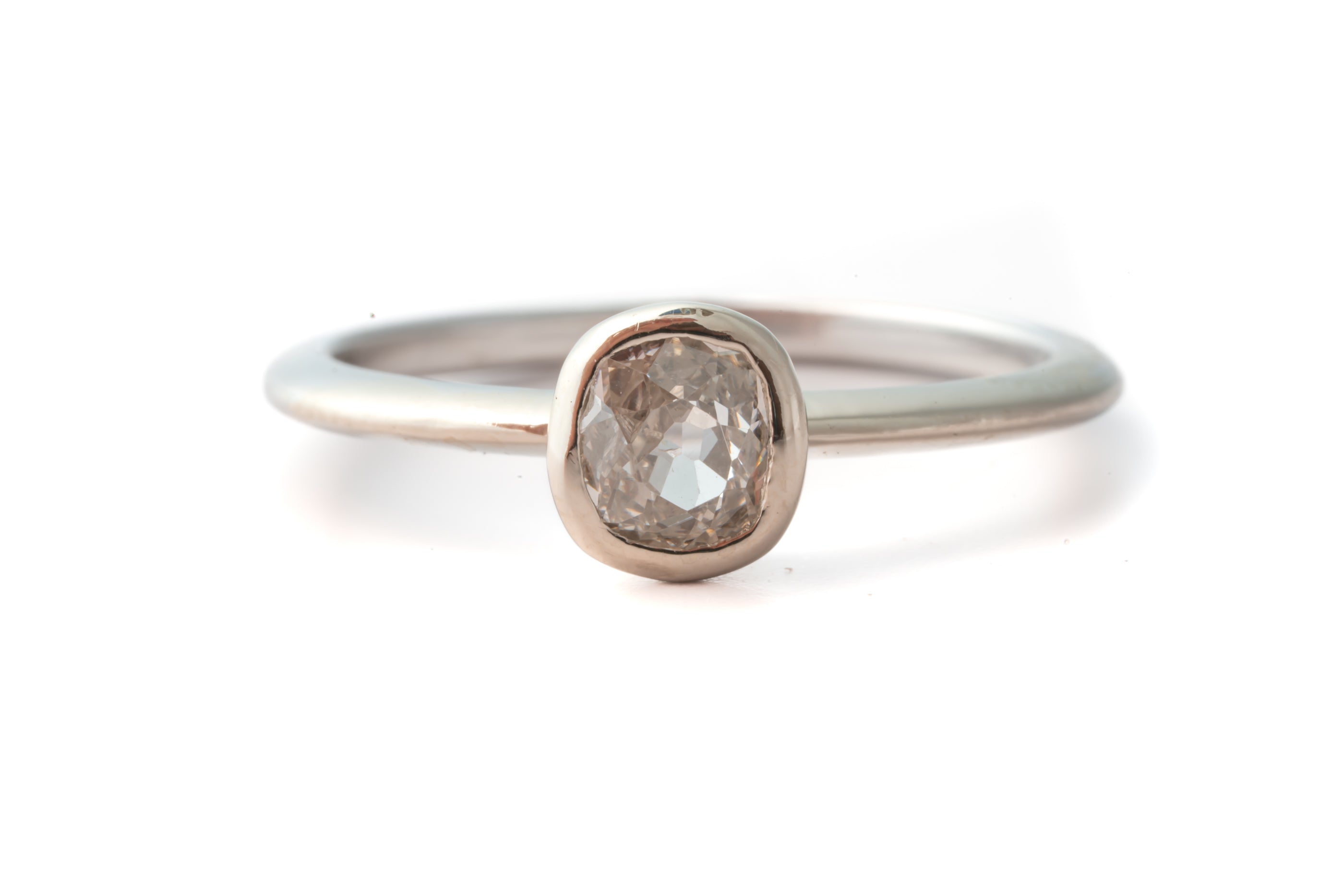 Old Mine Cut Bezel Engagement Ring