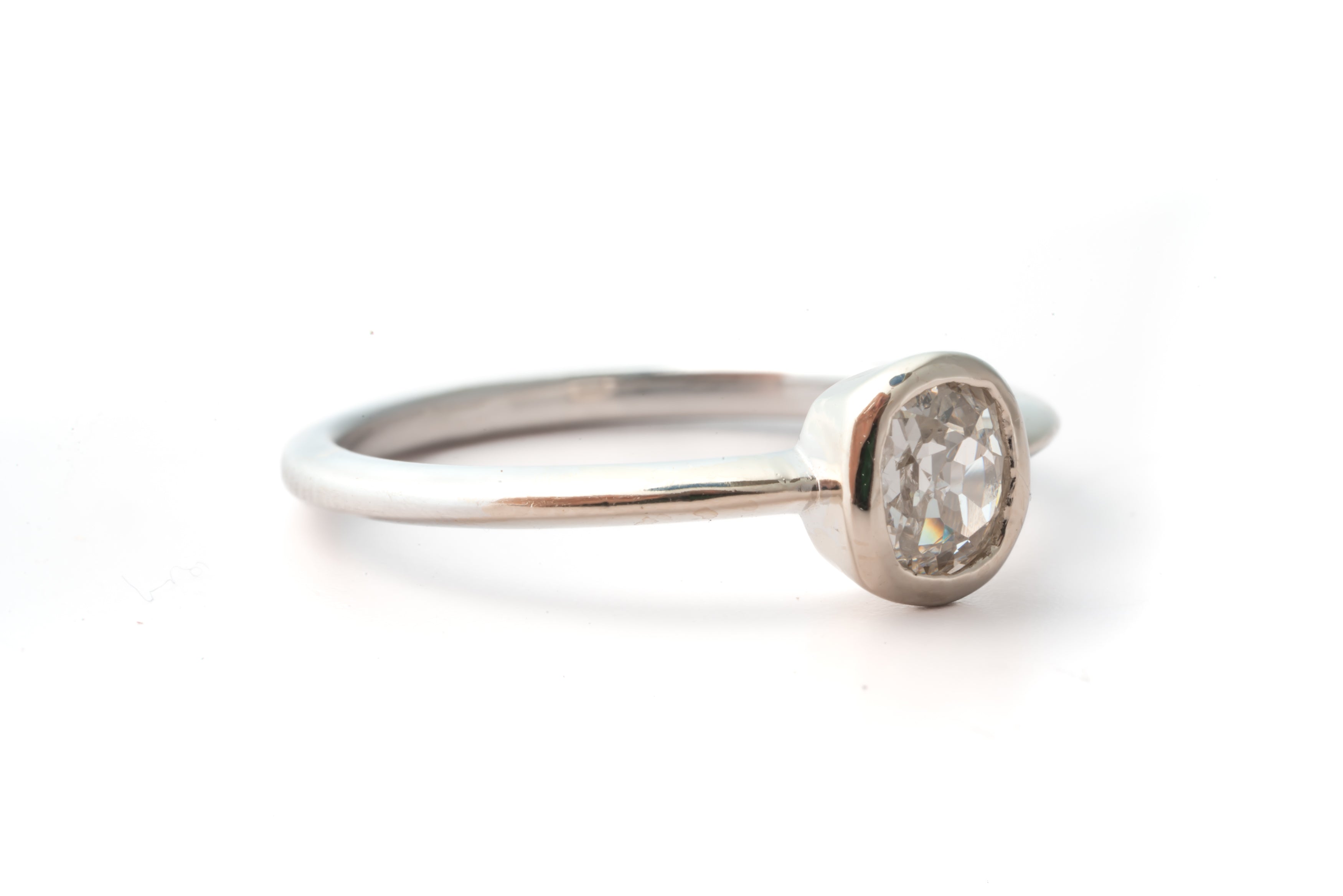 Old Mine Cut Bezel Engagement Ring