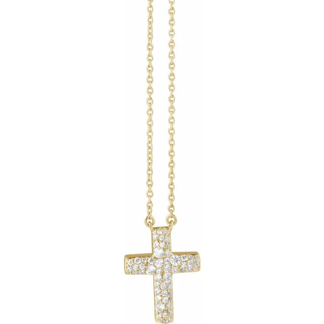 Bold Pave Diamond Cross Necklace