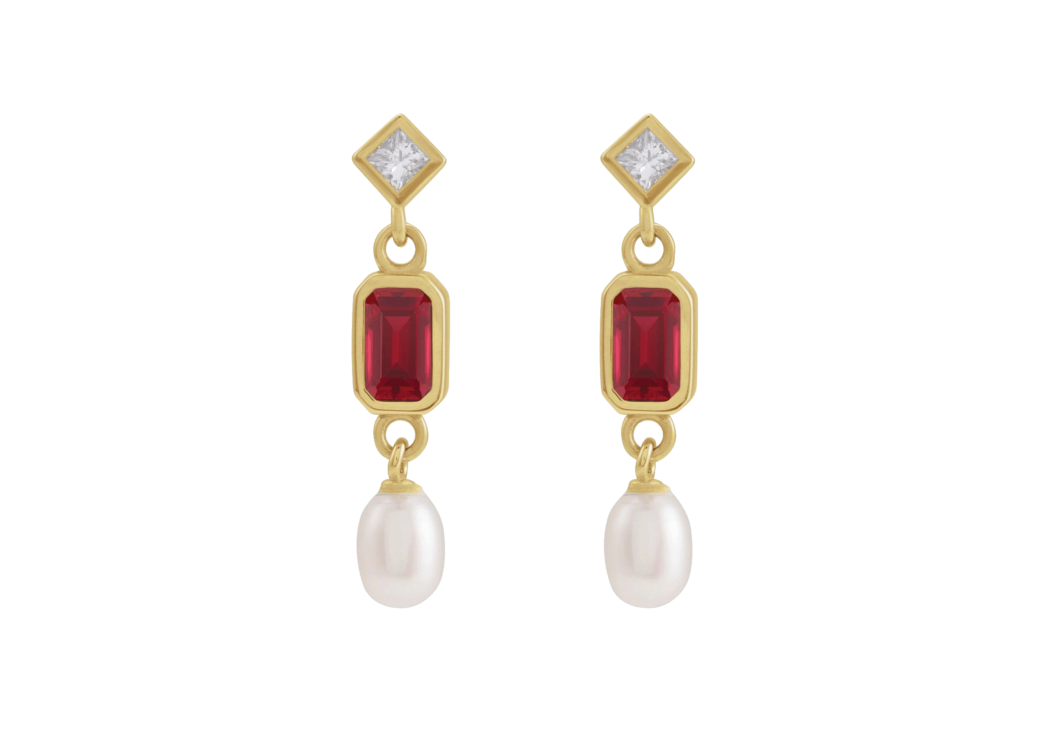 Accented Ruby Dangle Earrings image 0