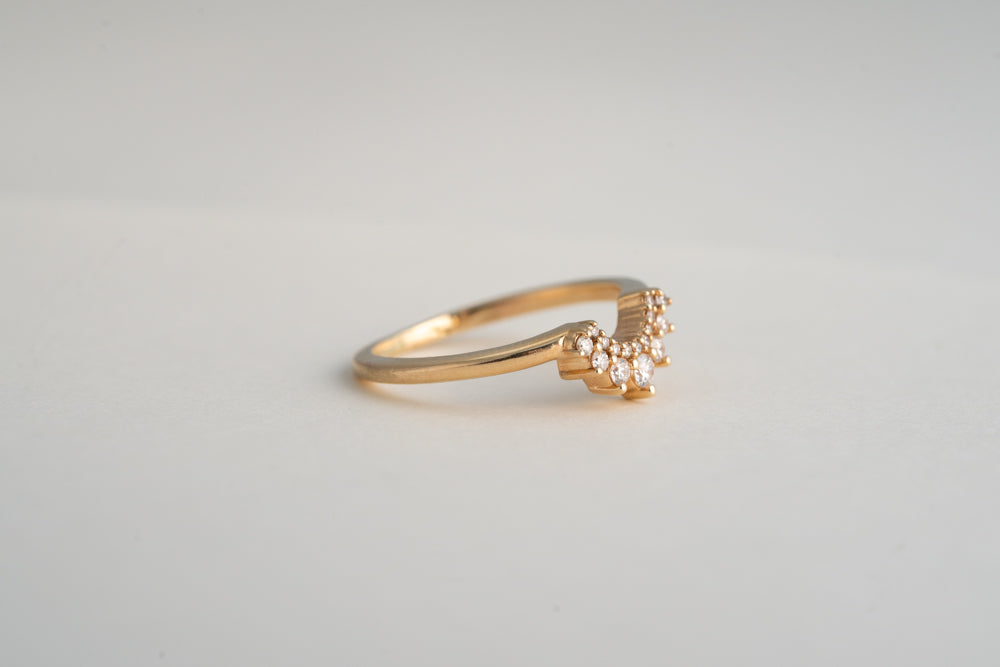 Aria / contour diamond wedding band image 3