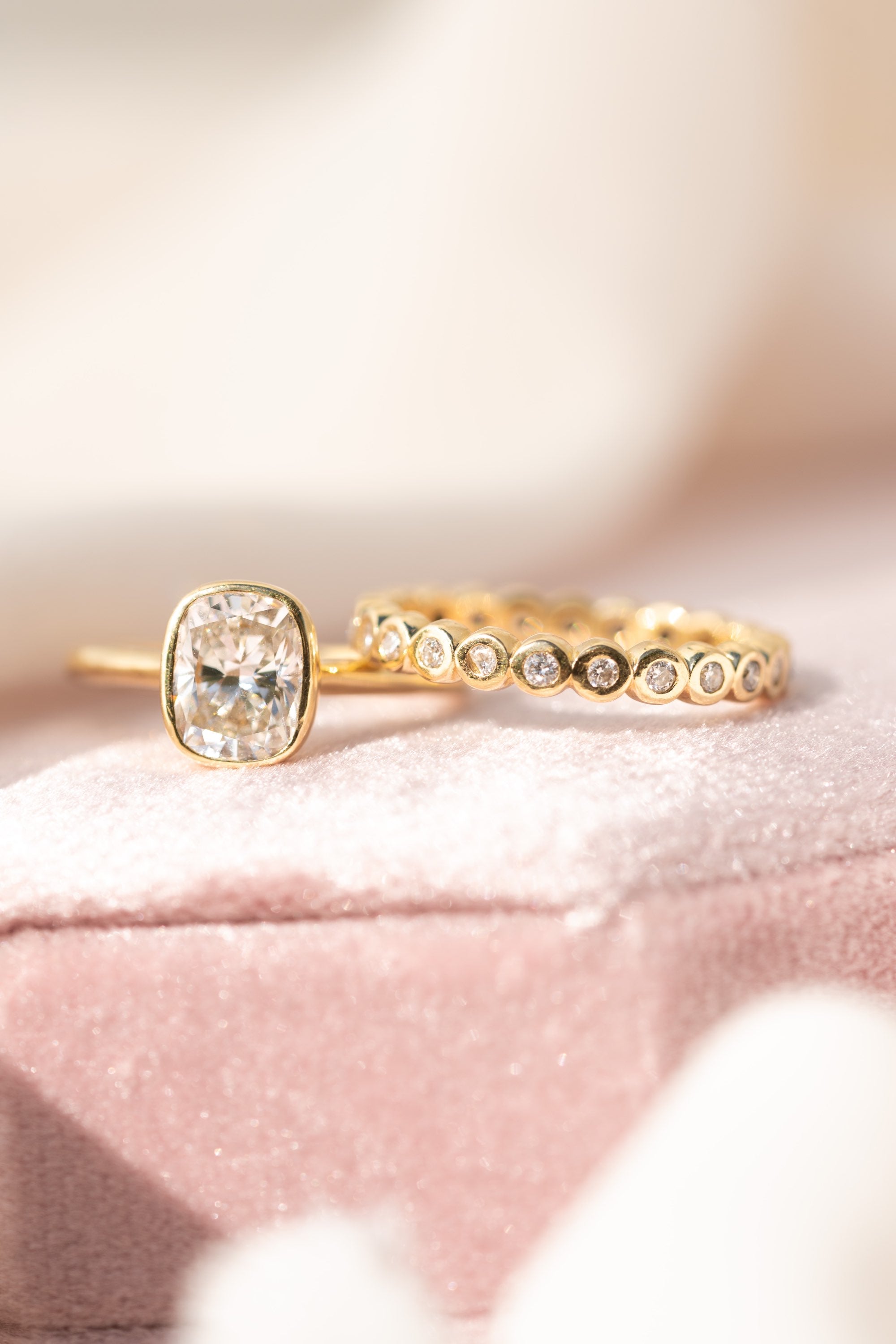 Annie / bubble bezel diamond wedding band image 4