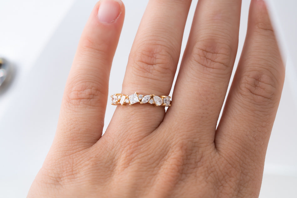 Confetti Band / multi shape lab grown diamond wedding band image 3