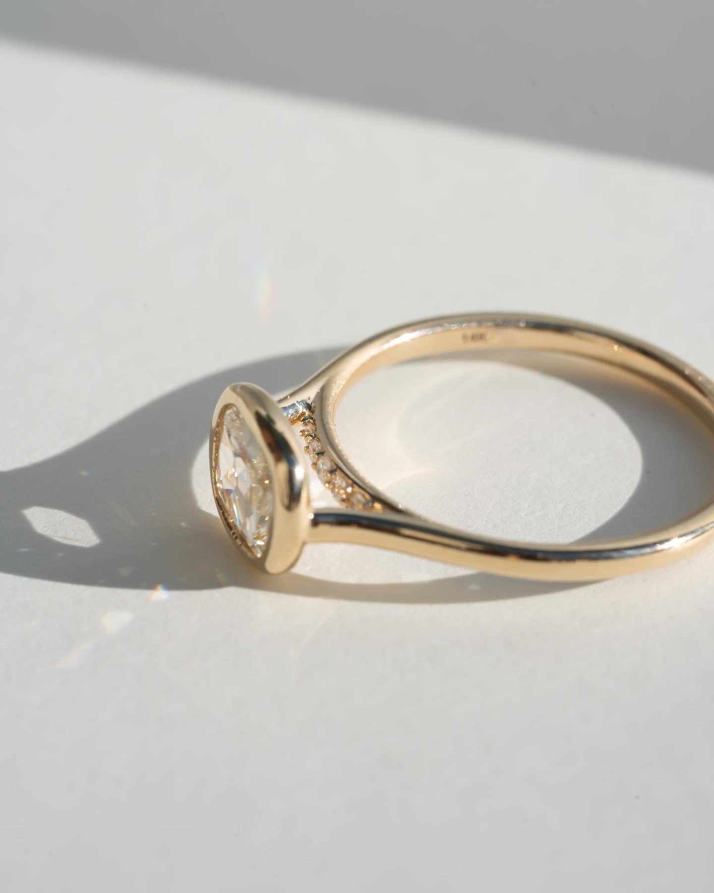 Aelin .57 / bezel set natural diamond ring image 3