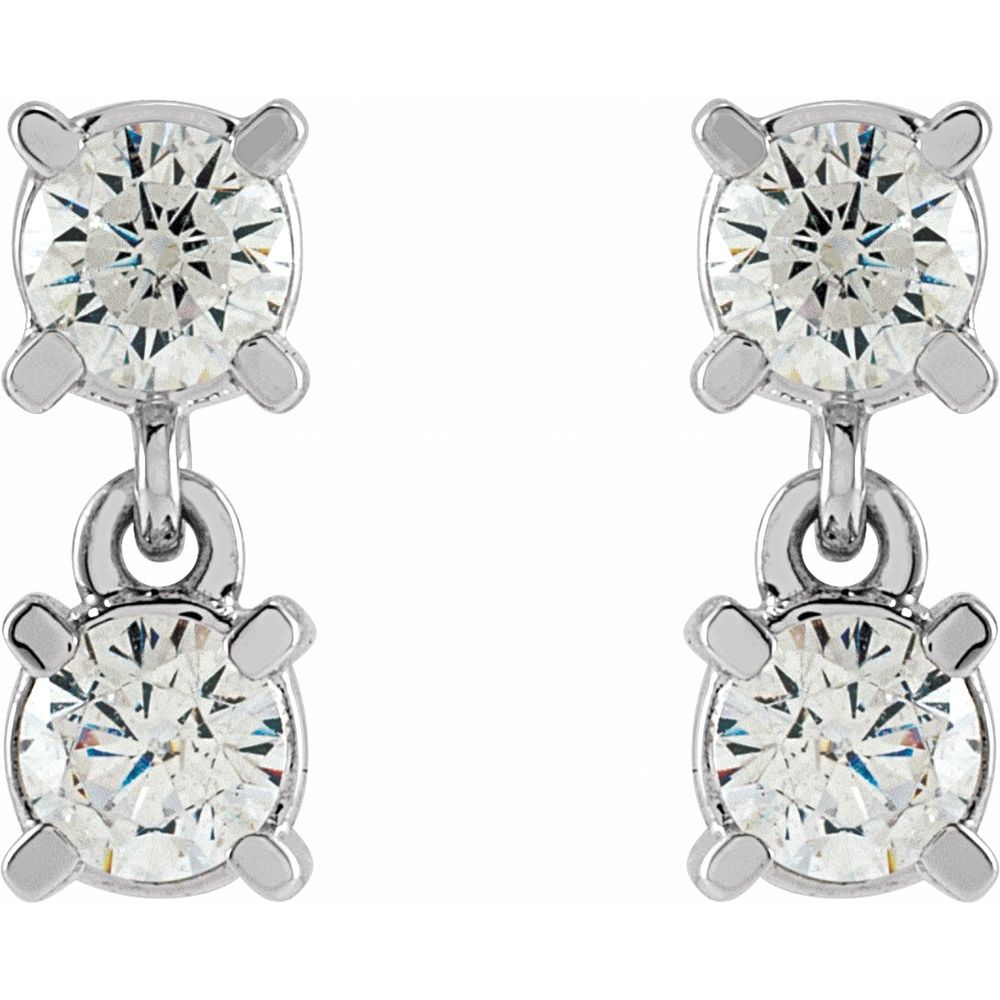 Dainty Diamond Dangle Earrings