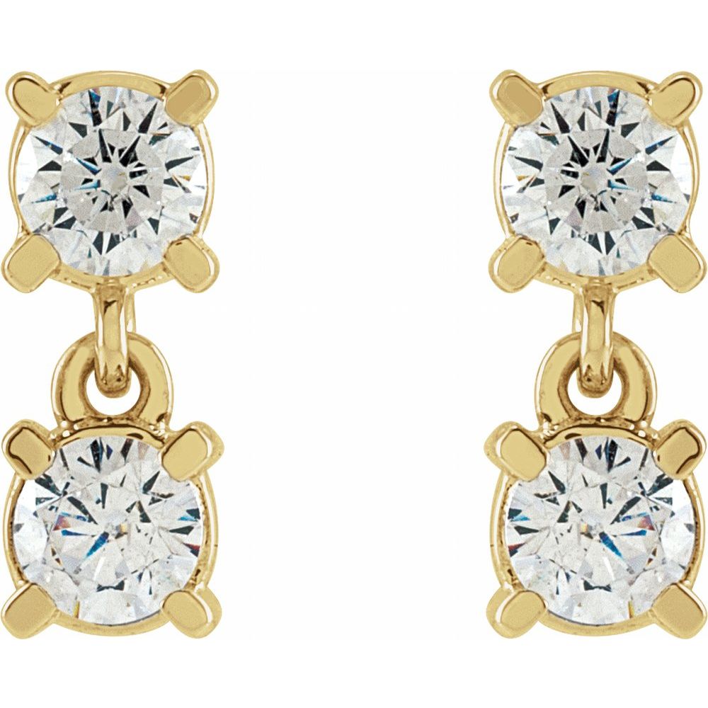 Dainty Diamond Dangle Earrings