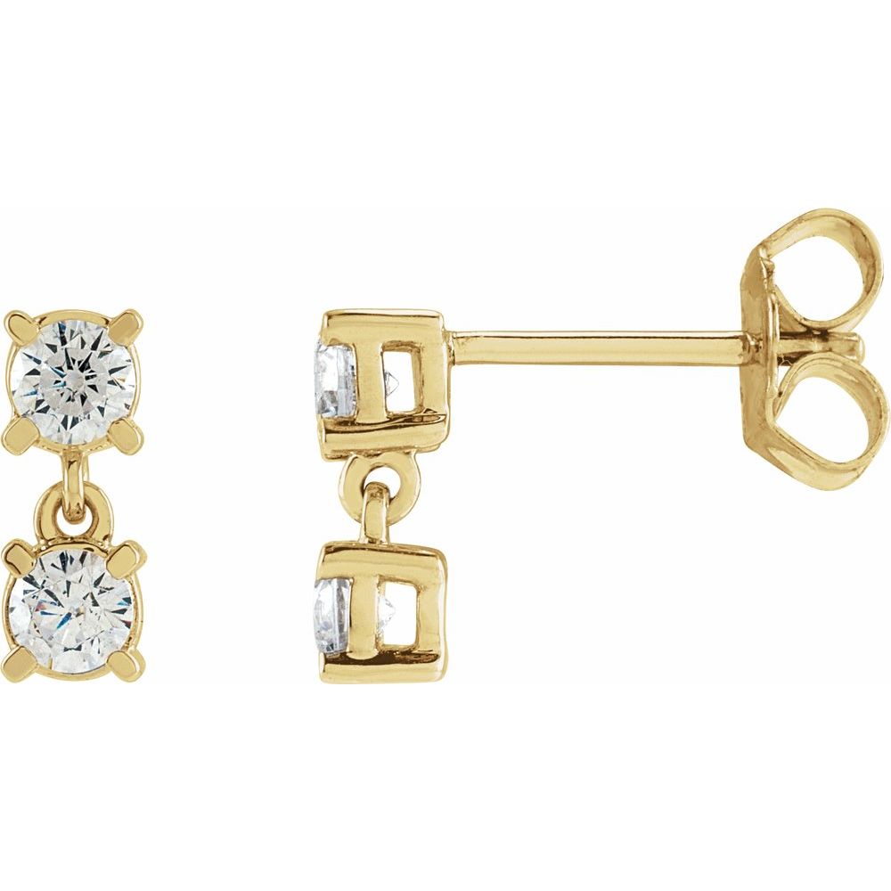 Dainty Diamond Dangle Earrings