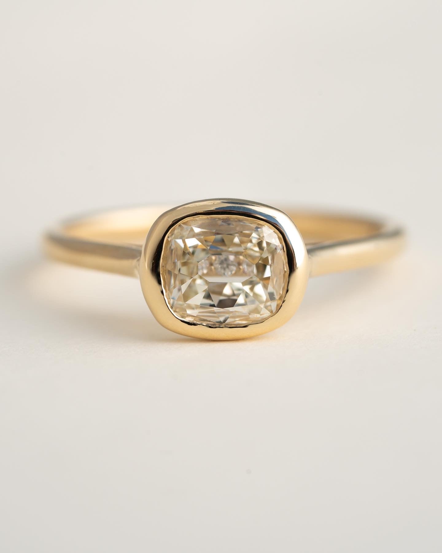 Aelin .57 / bezel set natural diamond ring image 2