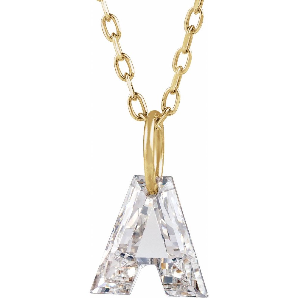 Lab Diamond Initial Necklace