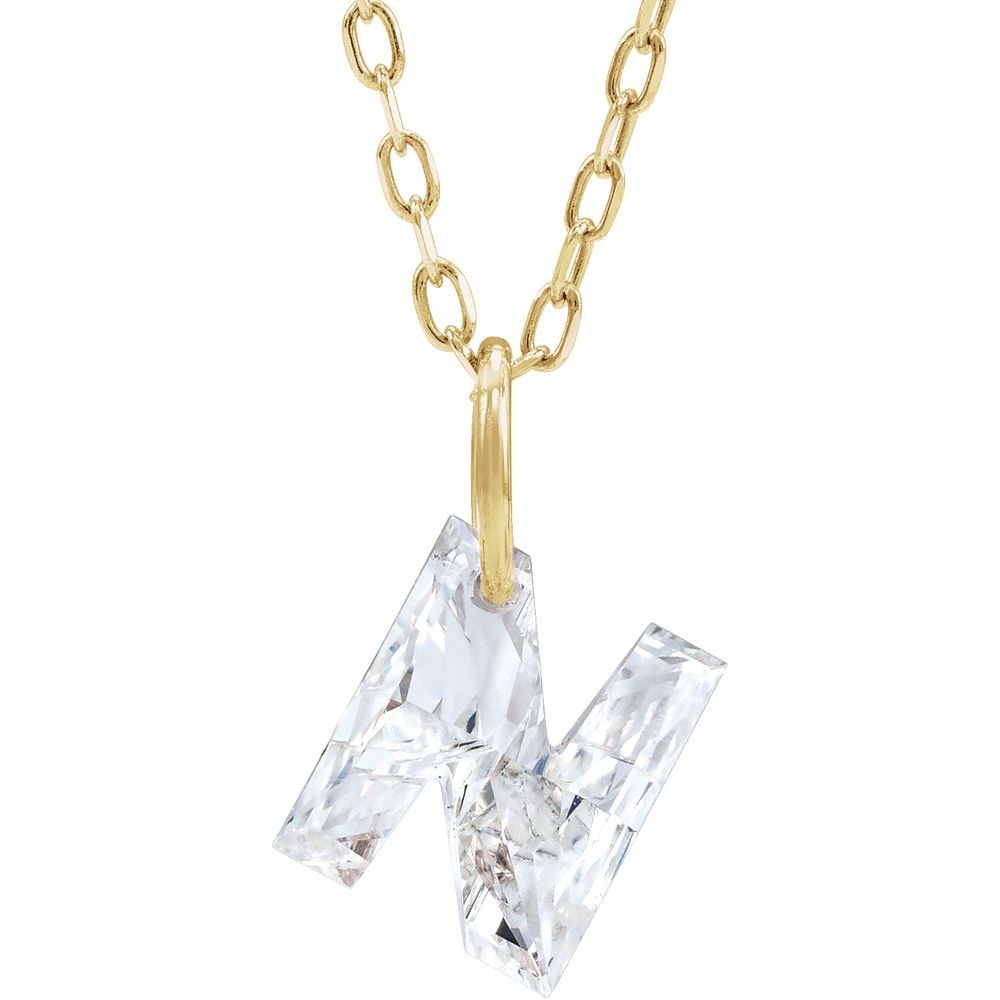 Lab Diamond Initial Necklace