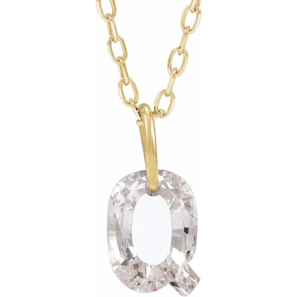 Lab Diamond Initial Necklace