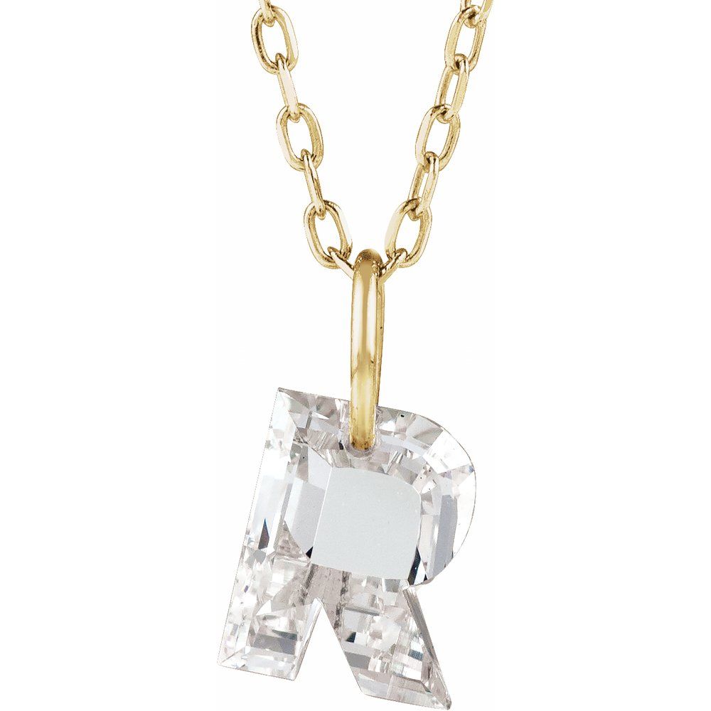 Lab Diamond Initial Necklace