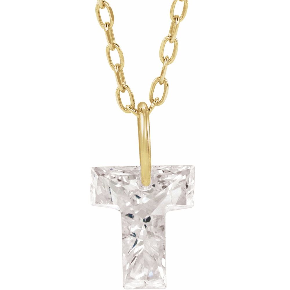 Lab Diamond Initial Necklace
