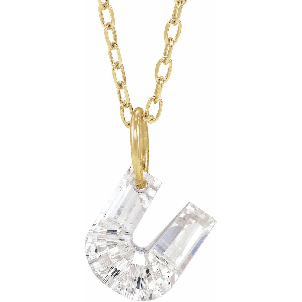 Lab Diamond Initial Necklace
