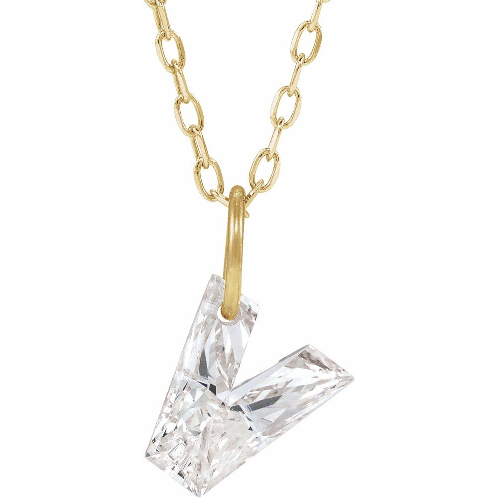 Lab Diamond Initial Necklace