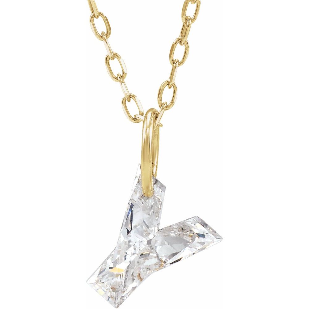 Lab Diamond Initial Necklace