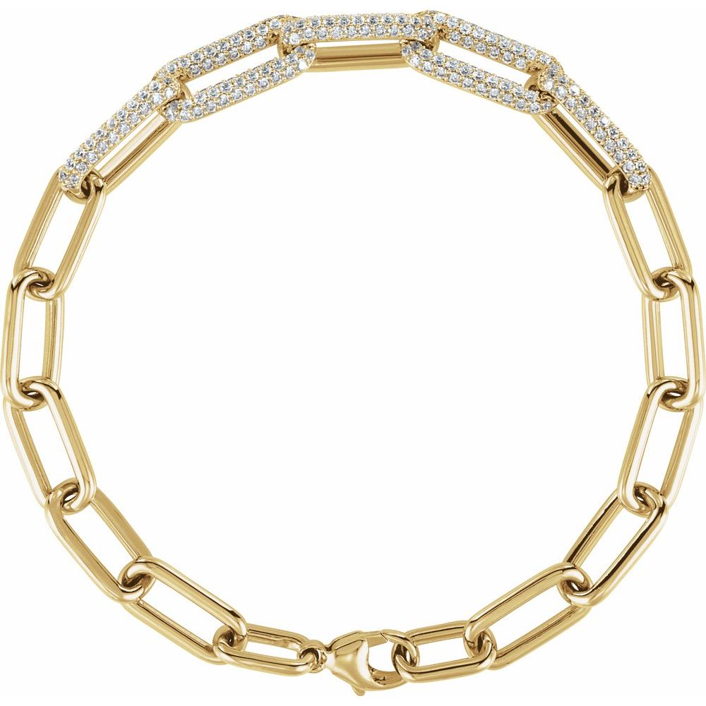 Diamond Studded Paperclip Bracelet
