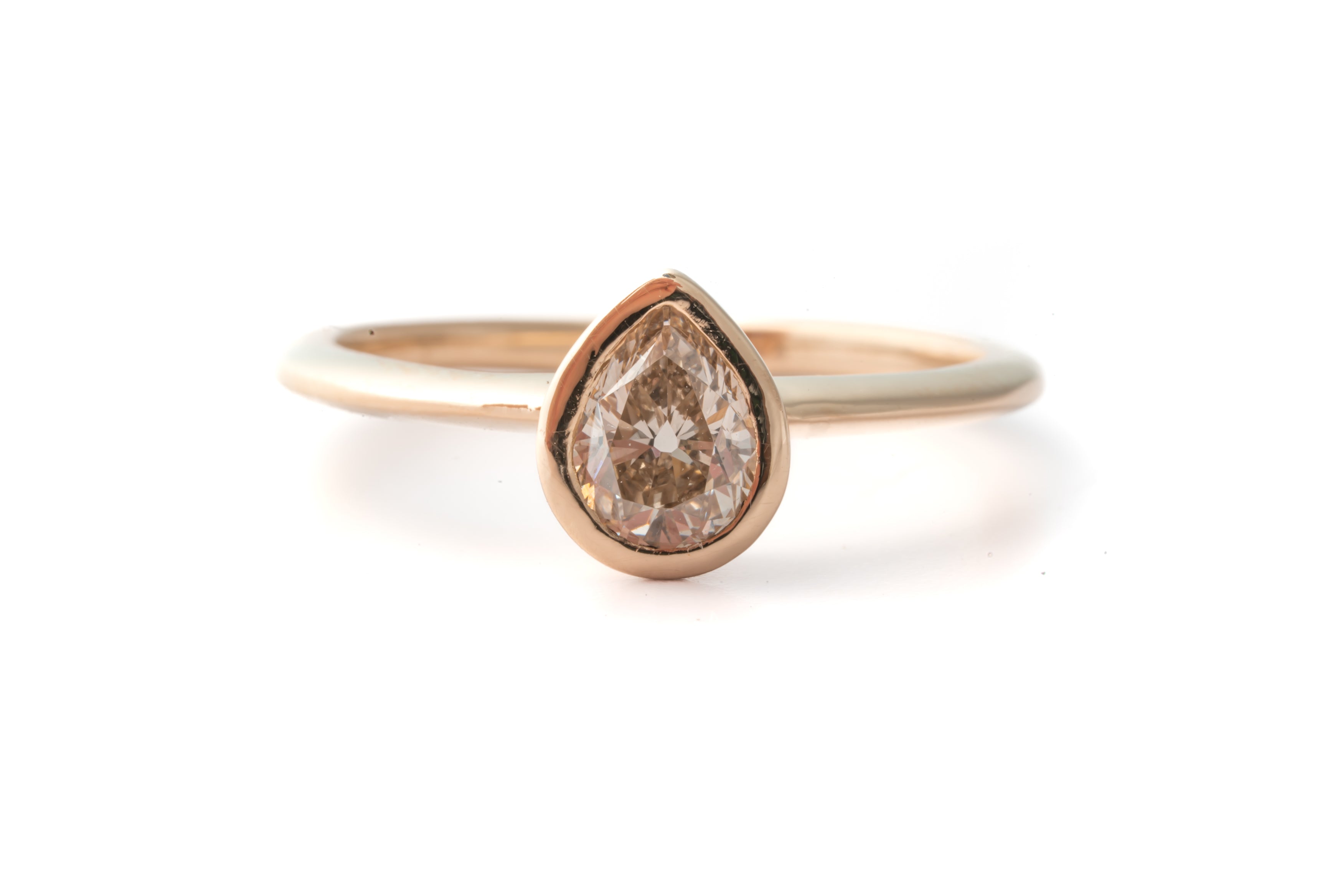 Vintage Pear Bezel Engagement Ring