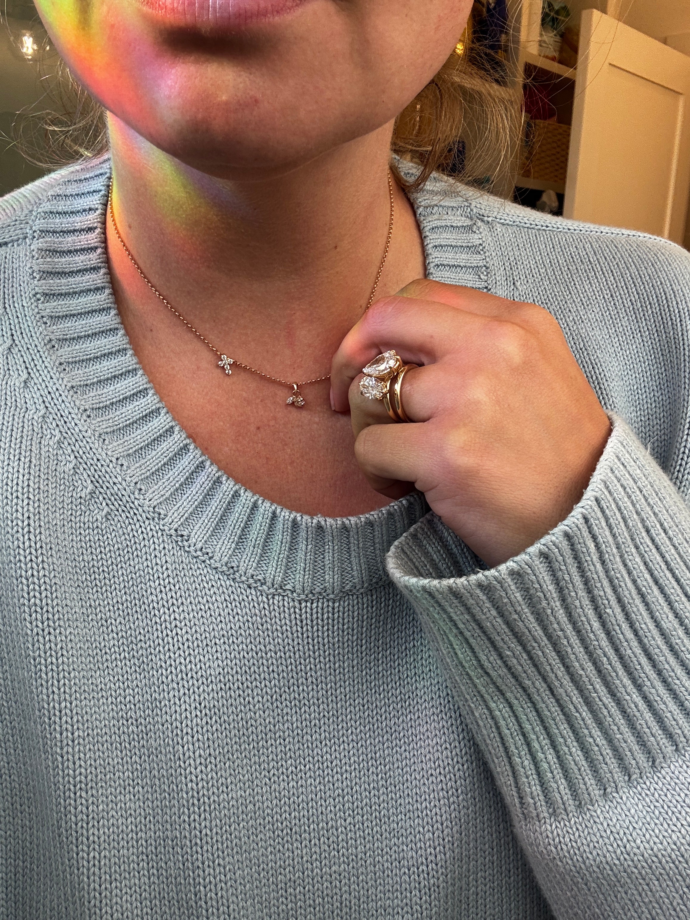 Mini Diamond Cross Necklace