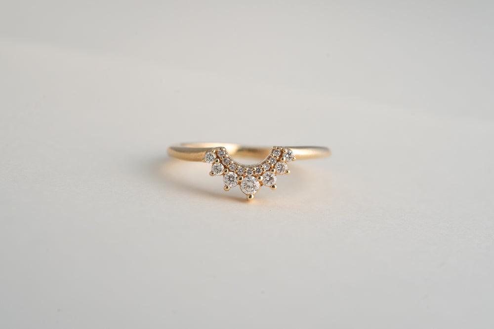 Aria / contour diamond wedding band image 2