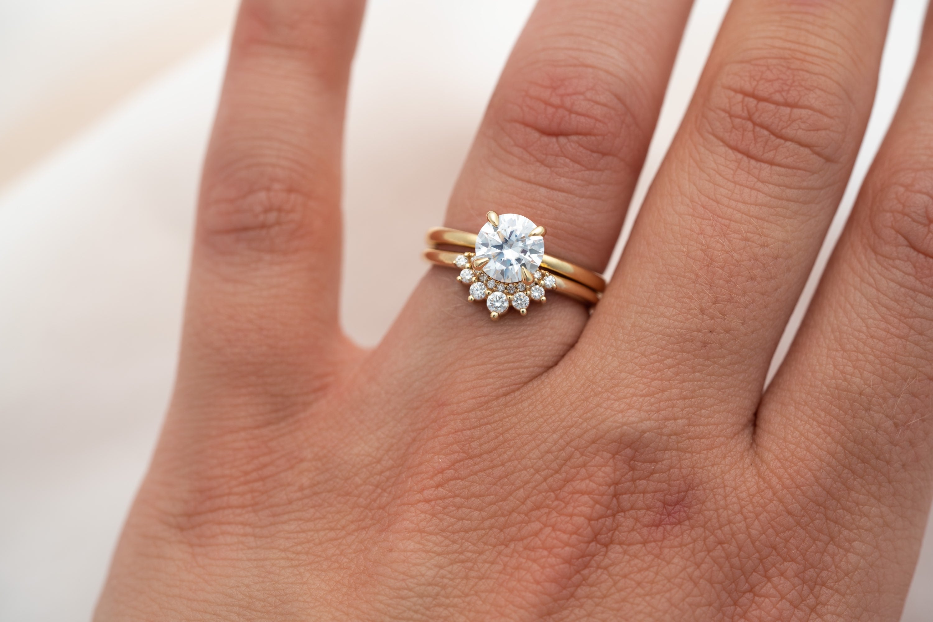 Aria / contour diamond wedding band image 5